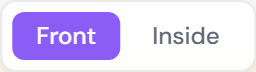 Tabs above the preview for switching between product sides such as front and back