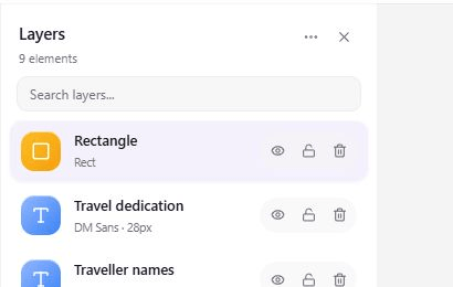 The right-click layer menu showing rename, duplicate, z-order, group, isolate, lock, and delete